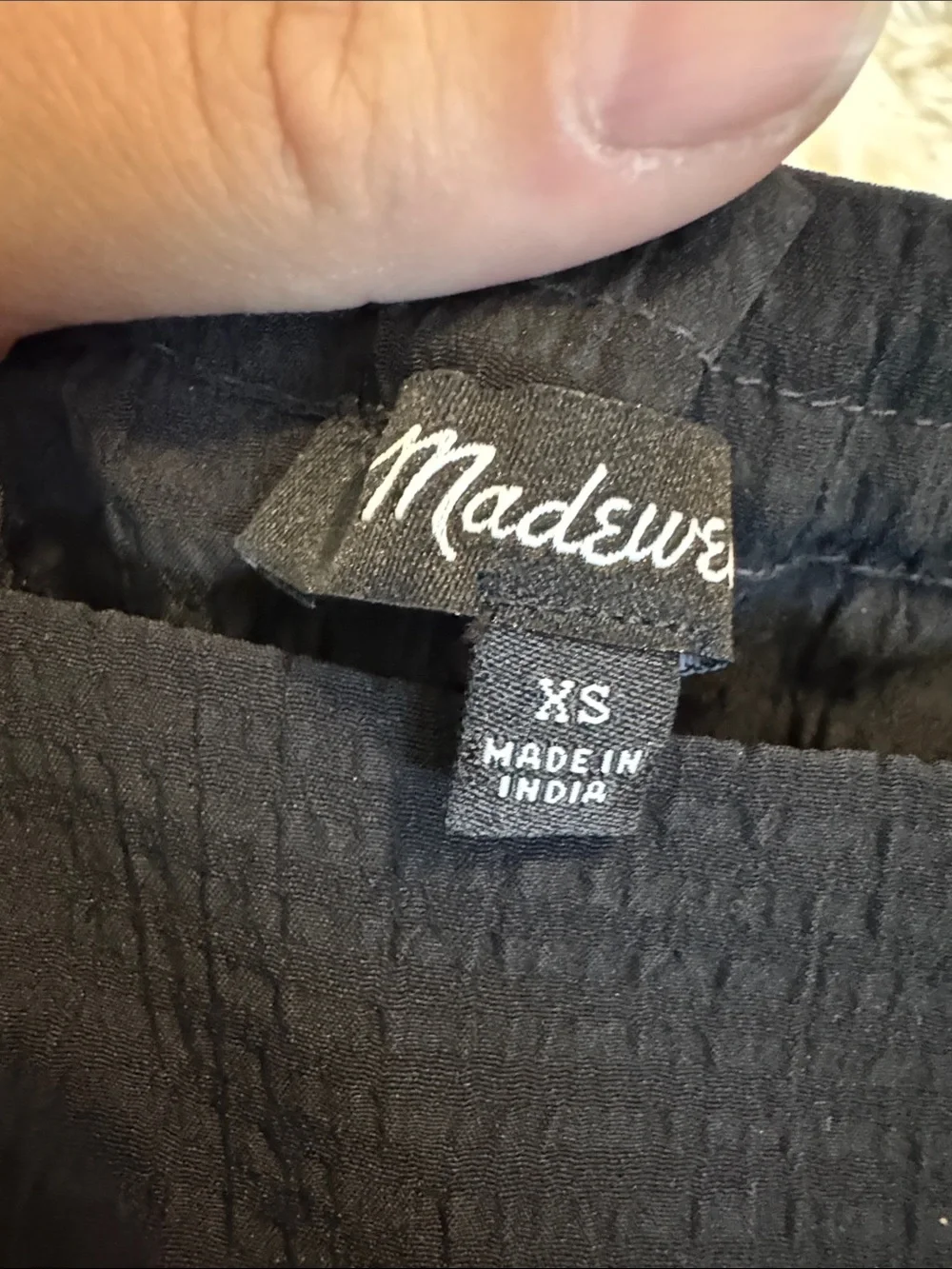Madewell Black Square Neck Puff Sleeve Blouse